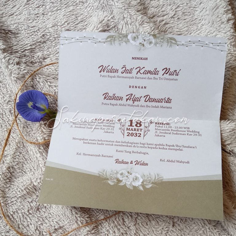 Cetak Undangan Rizki 30 - Sakina Undangan